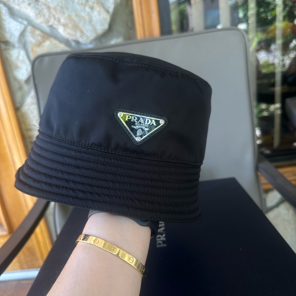 Prada  Black Bucket Hat